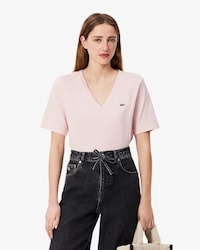 T-shirt relaxed fit coton doux col V