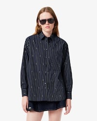 Chemise ray&eacute;e jacquard oversize