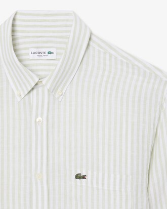 Chemise regular fit en lin ray&eacute;e