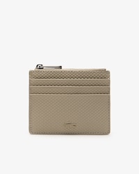 Porte-cartes zippé Chantaco en cuir piqué mat 6 cartes