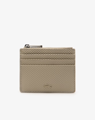 Porte-cartes zippé Chantaco en cuir piqué mat 6 cartes