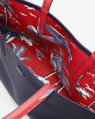 Sac cabas zippé Anna réversible imprimé hawaïen avec pochette