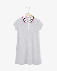 Robe polo Fille &agrave; col zipp&eacute; en piqu&eacute; de coton