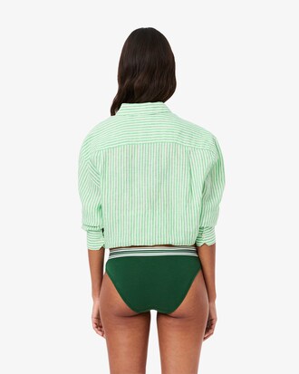 Culotte coton stretch ceinture contrastée