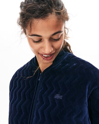 Teddy court matelass&eacute; en velours doux &agrave; motifs chevrons