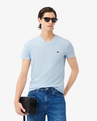 T-shirt coton Pima l&eacute;ger col V