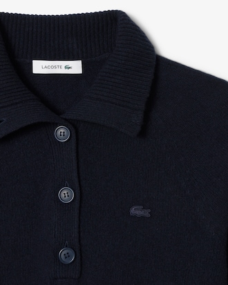 Pull col montant laine cardée