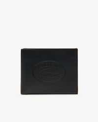Men's L.12.12 Cuir Casual Embossed Lettering Leather 4 Card Wallet
