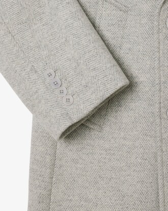 Manteau croisé laine à chevrons