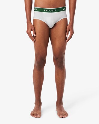 Lot de 3 slips coton uni sigl&eacute;s