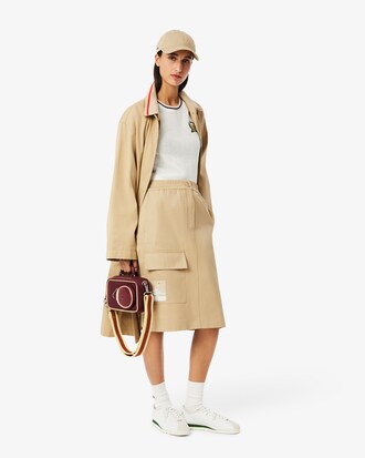 Jupe droite mi-longue en twill