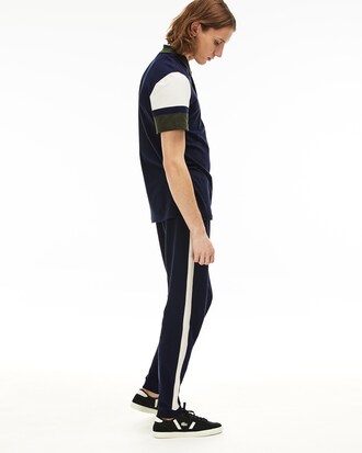 Bas de jogging en molleton piqu&eacute; color-block