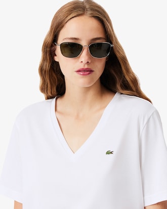 T-shirt relaxed fit coton doux col V