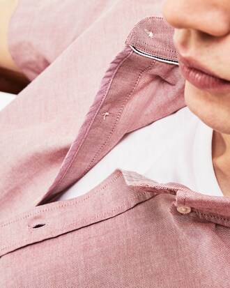 Chemise regular fit &agrave; manches courtes en coton Oxford uni