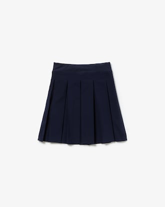 Jupe pliss&eacute;e en mati&egrave;re technique et ceinture en jersey