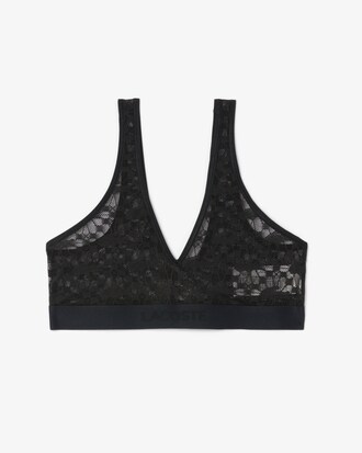 Brassière en dentelle siglée