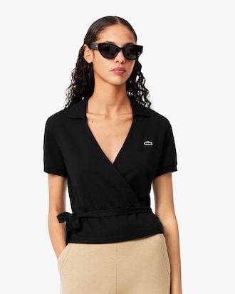 Polo cache-cœur en mini Piqué stretch
