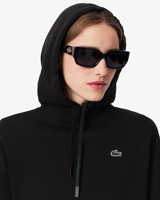 Sweatshirt &agrave; capuche court coton