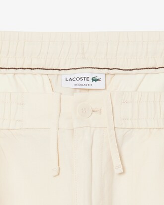 Short regular fit twill de lin m&eacute;lang&eacute;