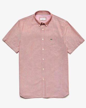 Chemise regular fit &agrave; manches courtes en coton Oxford uni