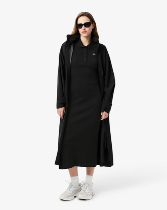 Robe polo longue coton côtelé
