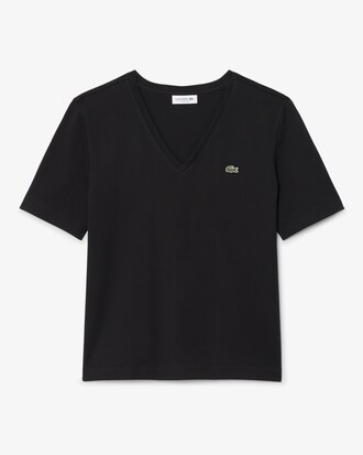 T-shirt relaxed fit coton doux col V