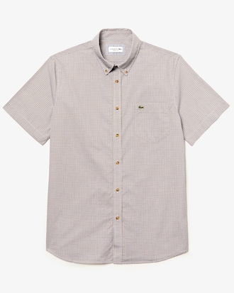 Chemise regular fit &agrave; manches courtes en coton vichy