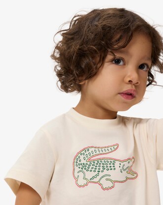 T-shirt coton avec crocodile brod&eacute;