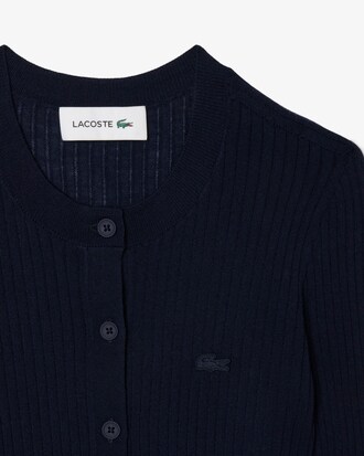 Cardigan côtelé laine mérinos