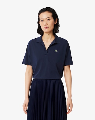 Polo relaxed fit Piqu&eacute; fluide