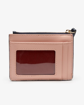 Porte-cartes Chantaco en cuir piqu&eacute; bicolore