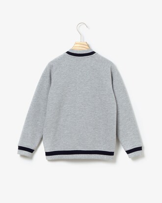 Sweatshirt teddy en molleton piqué gratté avec rayures contrastées