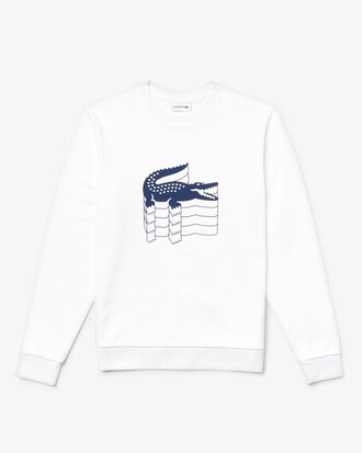 Sweatshirt col rond en molleton avec impression crocodile