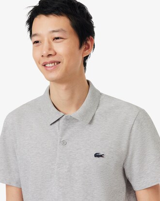 Polo regular fit en coton m&eacute;lang&eacute;
