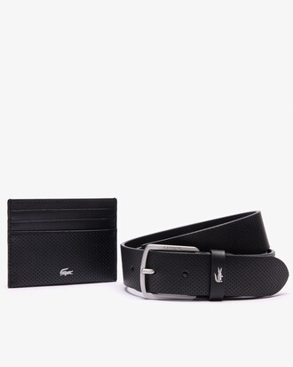 Coffret ceinture en cuir et porte-cartes