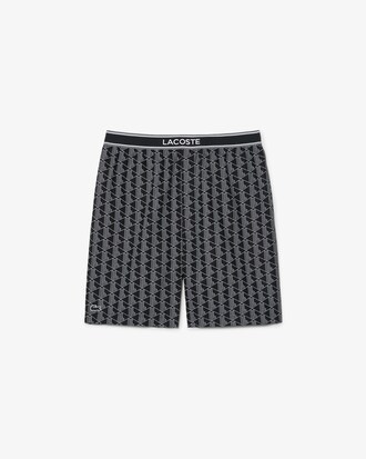 Short de pyjama popeline imprim&eacute; monogramme