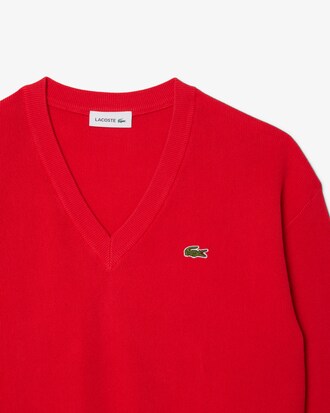 Pull col V point mousse coton
