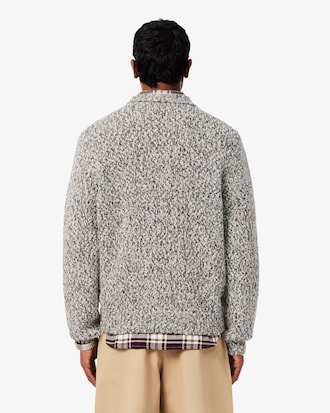 Pull zipp&eacute; laine maille moulin&eacute;e