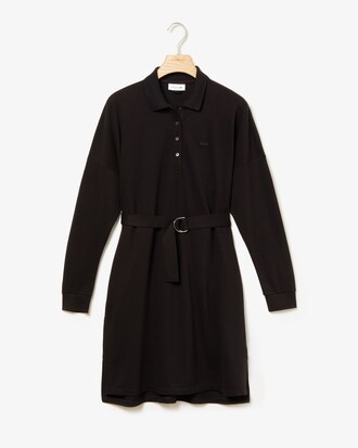 Robe polo &agrave; manches kimono en piqu&eacute; fluide