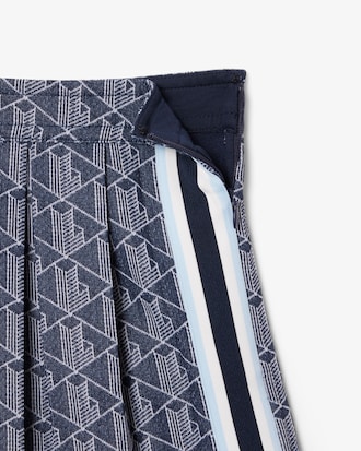 Jupe plissée jacquard monogramme