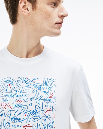 T-shirt col rond en jersey de coton avec imprimé