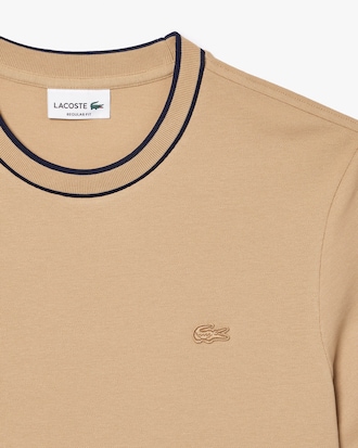 T-shirt en Piqué stretch col rayé