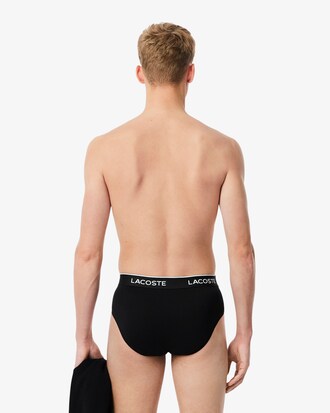 Lot de 3 slips coton uni sigl&eacute;s