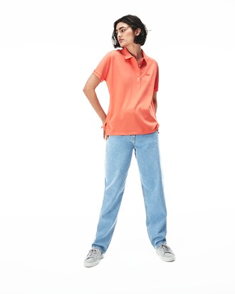 Soft Polo relax fit Lacoste en piqu&eacute; fluide de coton stretch uni