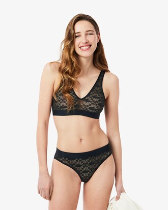 Brassière en dentelle siglée