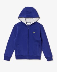 Sweatshirt zippé enfant Tennis Lacoste SPORT en molleton uni