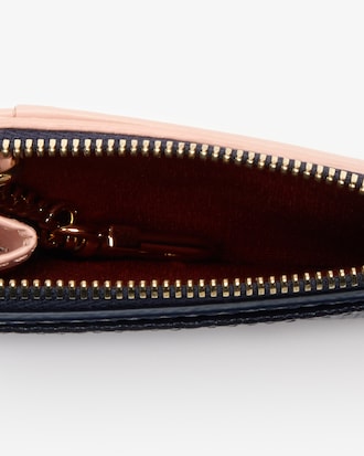 Porte-cartes Chantaco en cuir piqu&eacute; bicolore