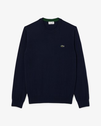 Pull coton uni col rond