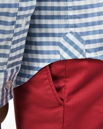 Chemise regular fit en popeline de coton à mini carreaux 