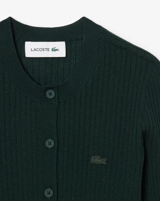 Cardigan côtelé laine mérinos